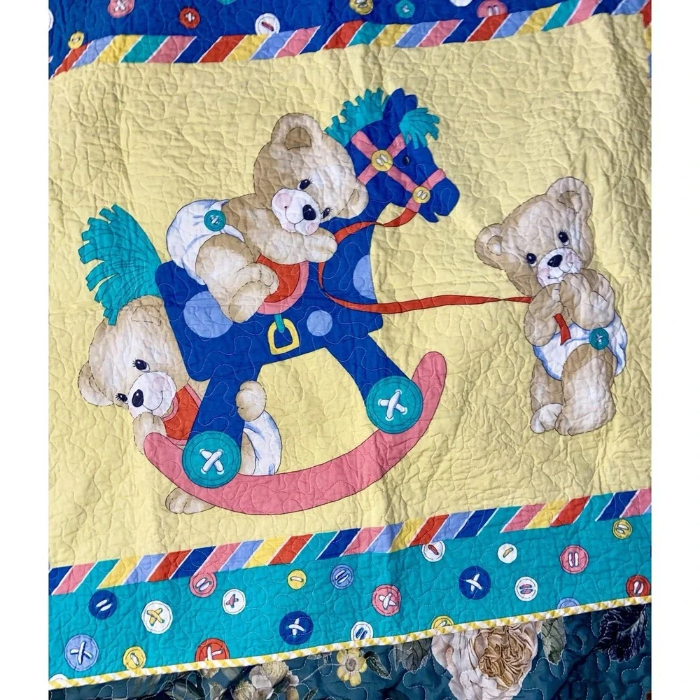 Hand Quilted Homemade Quilt Blanket 31x39